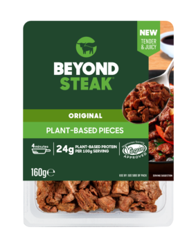 vegan, vegan steak, vegan meat, Beyond Meat, Beyond Steak, vegan beef steak, vegan product, plant-based, plant-based burger, plant-based patty