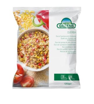 quinoa, chickpeas, sweetcorn, diced red peppers, diced tomatoes, concentrated tomato, coriander, olive oil, seasoning, salt, garlic puree, pepper, darta, greens, frozen veg, frozen vegetables, healthy meal