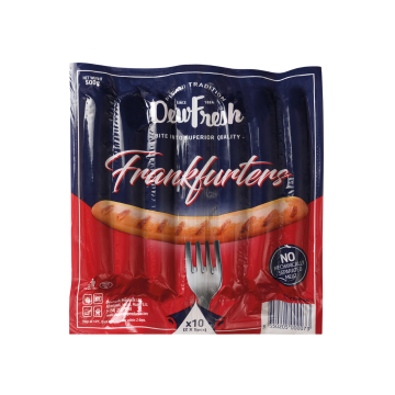 DewFresh Frankfurters, frankfurters, sausages, continental sausages