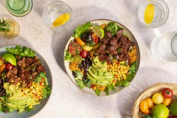 vegan, vegan steak, vegan meat, Beyond Meat, Beyond Steak, vegan beef steak, vegan product, plant-based, plant-based burger, plant-based patty, Beyond Steak Bowl, Beyond Steak Pieces recipe, Mexican steak bowl, Plant-based steak recipe, Vegan rice bowl, Healthy plant-based dinner, Beyond Meat recipes, High-protein vegan meal, Easy weeknight dinner, Mexican-inspired bowl, Plant-based lunch