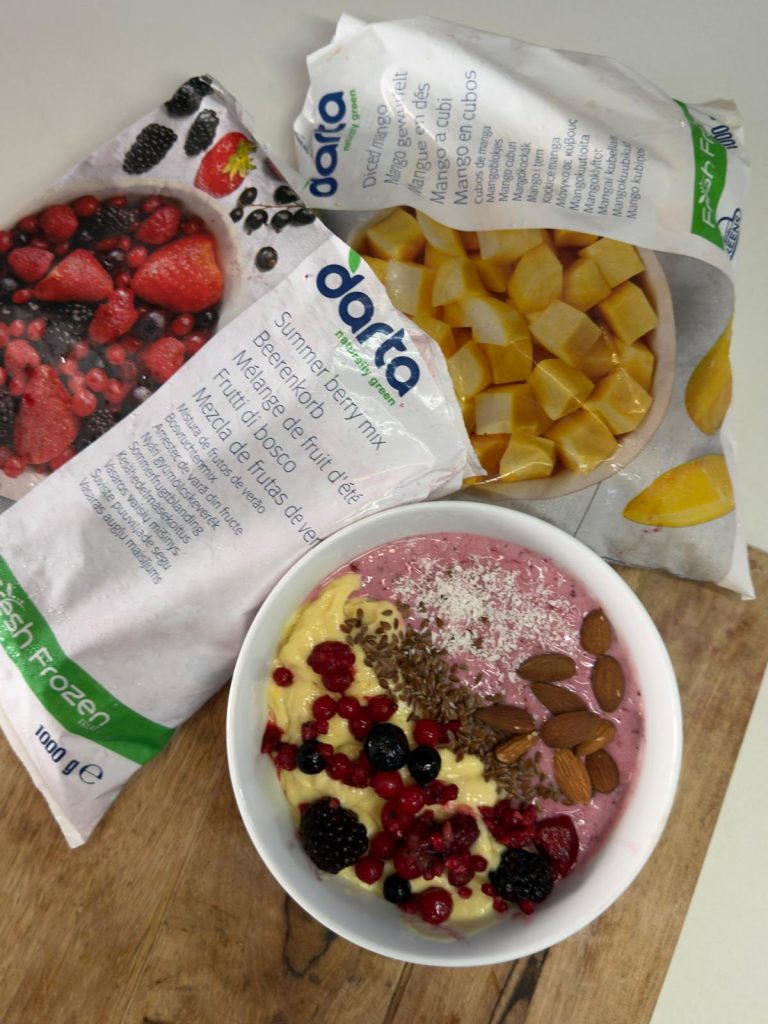 greens, fruit, frozen fruit, fresh frozen, food, salads, meal, dessert, healthy option, mango, diced mango, darta, summer fruit mix, stawberries, raspberries, blueberries, frozen strawberries, fruit mix, smoothies, smoothie bowl, smoothie bowl recipe, smoothie recipe, easy recipes, summer recipes, healthy recipes, food importer malta, food distributor malta, high-protein smoothie bowl, summer fruit, smoothie bowl, mango smoothie bowl, frozen fruit smoothie bowl, healthy breakfast bowl, easy smoothie bowl recipe, Darta Summer Fruit Mix recipe, Darta Diced Mango recipe, healthy breakfast ideas, quick high-protein breakfast