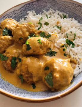 Beyond Meatballs recipe, Creamy coconut curry recipe, Easy plant-based dinner, Meatball curry with rice, Quick weeknight dinner ideas, Beyond Meatballs